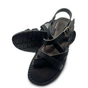 Black "Spartan" Leather Sandal
