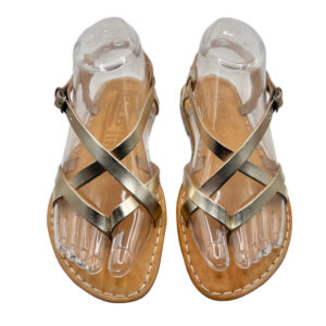 Gold Greek Style Leather Sandal