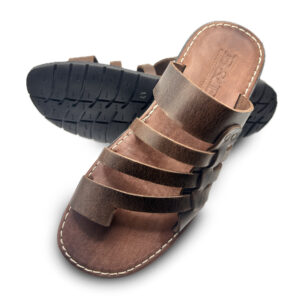 Brown Straped - Toe Leather Sandal