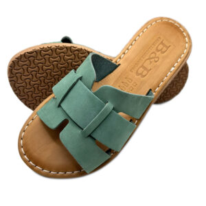 Green "Flower" Style Leather Sandal