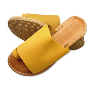 Yellow Flat Leather Sandal