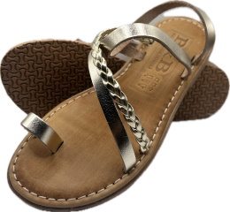 Gold Braided Leather Sandal