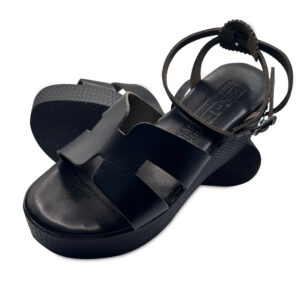 Black "H" Shaped Leather Platform