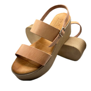 Natural Two Strap Leather Platform