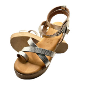 Gold Snake Style Leather Platform