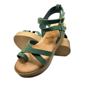 Green Strapped Leather Platform
