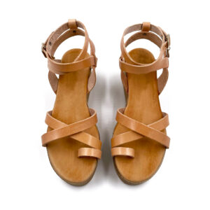 Natural Strapped Leather Platform