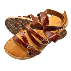 Croc Style Ancle Strap Leather Sandal
