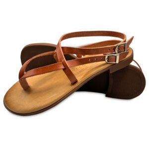 Natural "messy" Strapped Leather Sandal