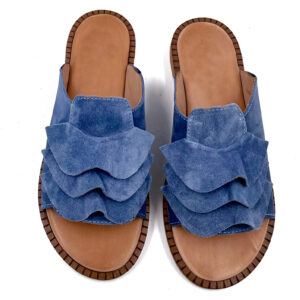 Blue "Fan" Style Leather Sandal