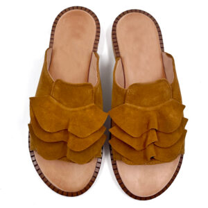 Brown "Fan" Style Leather Sandal