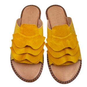 Yellow "Fan" Style Leather Sandal