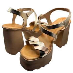 Rose - Gold Twisted Leather Heel