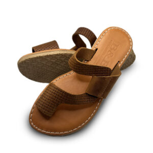 Brown Flat Leather Sandal