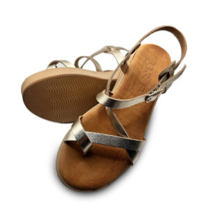 Gold Strapped Leather Platform