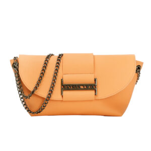 Leather Bag With Nikel Chain