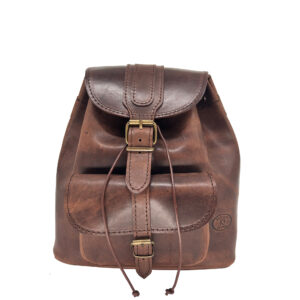ΣΤ10 | Medium Size Brown Leather Backpack