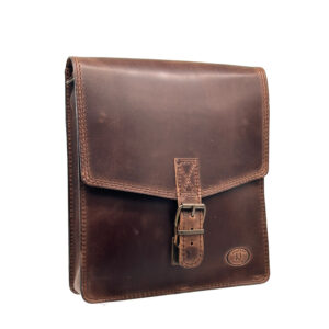 ΣΤ209 | Dark Brown Leather Bag With A Belt Detail