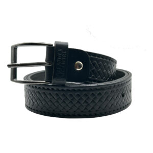 4cm | Black Knitwear Design Leather Belt