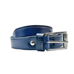 3cm | Blue Stitched Leather Belt