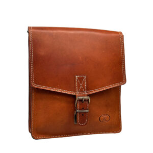 ΣΤ209 | Light Brown Leather Bag With A Belt Detail