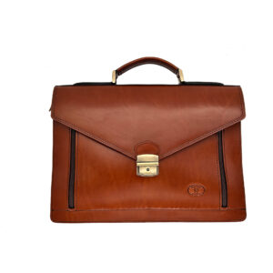 ΣΤ103 | Light Brown Leather Briefcase