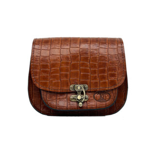 ΣΤ72 | Croc Rounded Leather Bag With Buckle