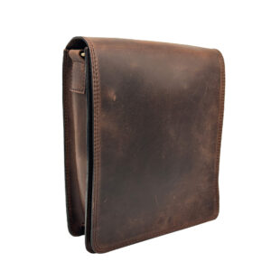 ΣΤ237 | Dark Brown Leather Folder Bag