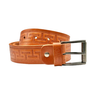 4cm | Natural Meandro Style Leather Belt