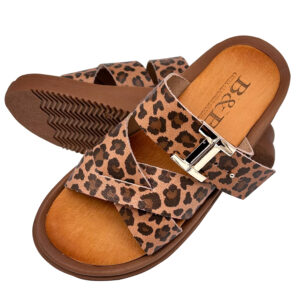 Leopar Leather Sandal