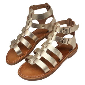 Gold Gladiator Leather Sandal