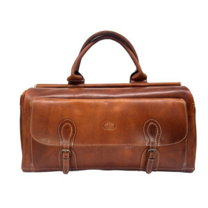 ΣΤ149 | Light Brown Leather Travel Bag