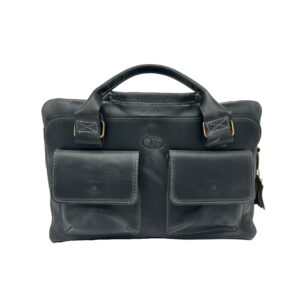 ΣΤ230 | Black Leather Briefcase