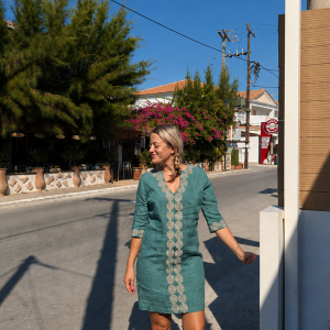 Embroided Dress Green